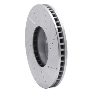 BMW 650I Convertible Brake Rotor (1) - Right Front - R1 Concepts - Drilled & Slotted - Silver - `10-`18